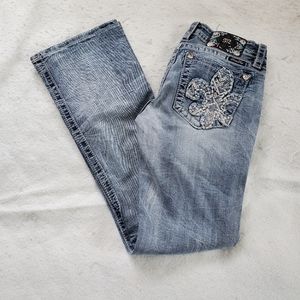 Miss Me Distressed Signature Boot Cut Jeans, Sz 29